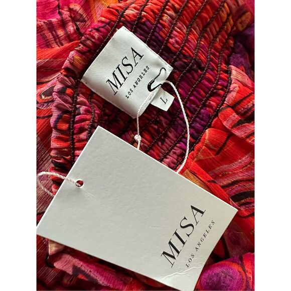 MISA LOS ANGELES Adrienne Midi Dress in Abstract Butterfly - Large - Picture 8 of 8